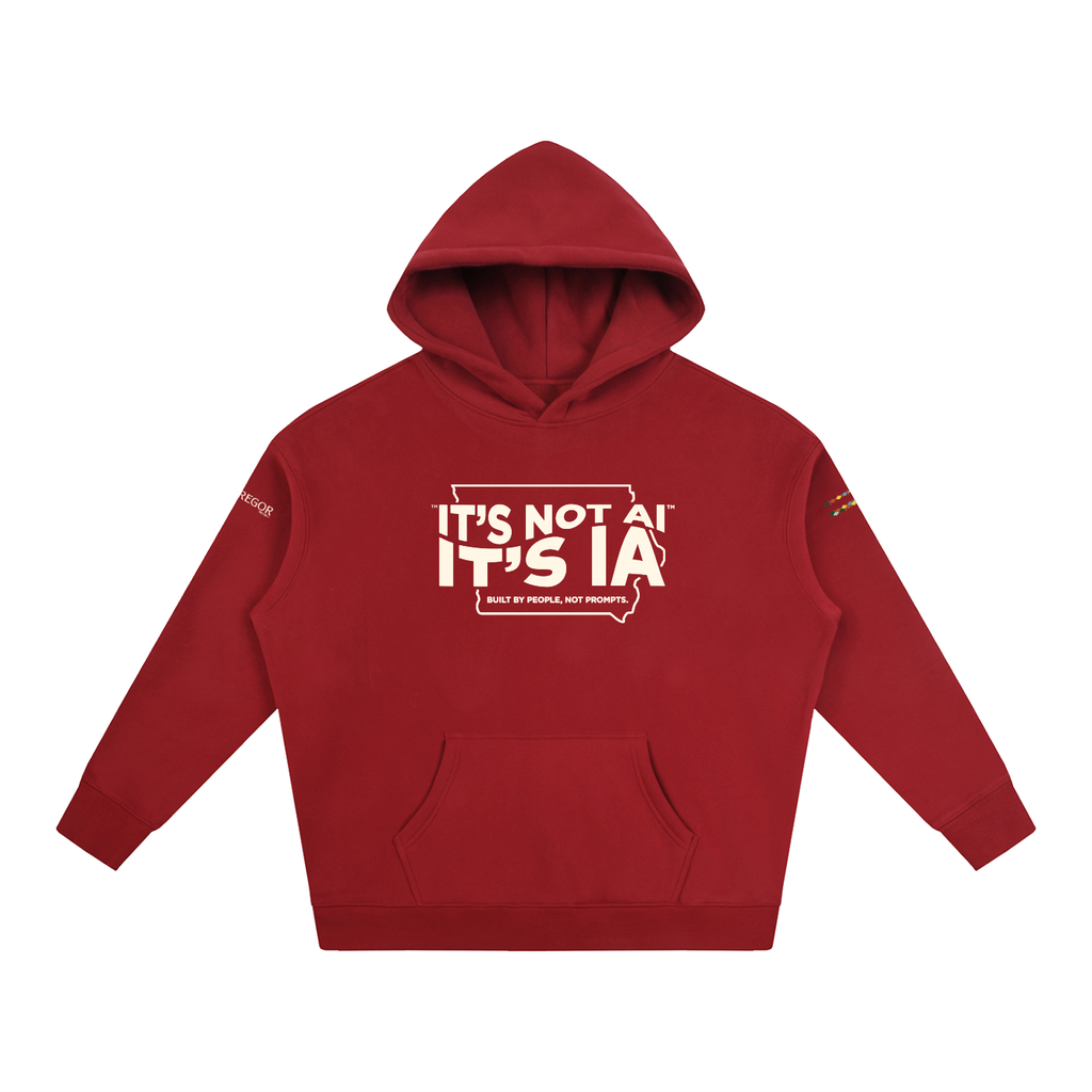 "Built by People, Not Prompts" Oversize Fleeced Hoodie